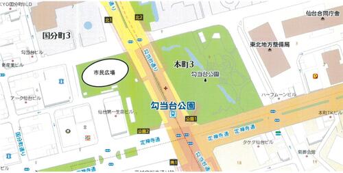 勾当台公園周辺地図