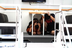 写真　起震車体験の様子