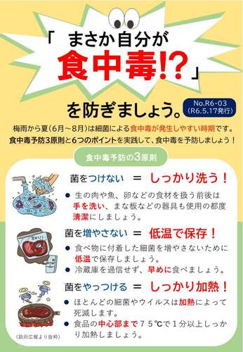 画像　食中毒予防について