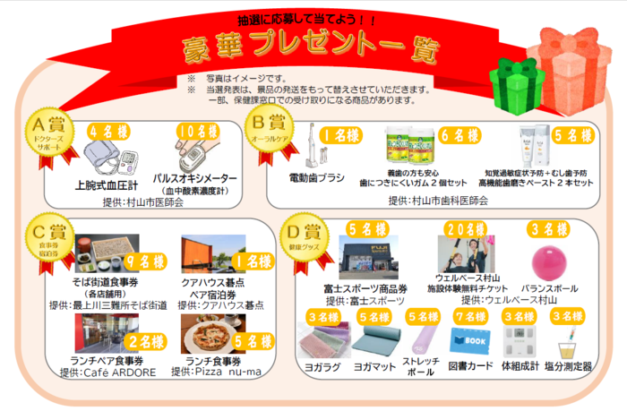 豪華プレゼント一覧の図